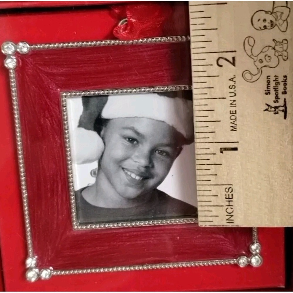 Aaron Brothers Red Enamel Jewels Rhinestones Photo Frame Christmas Ornament New - Picture 4 of 7